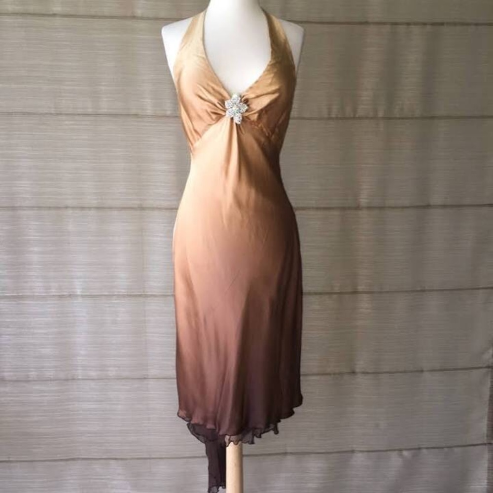 Cache silk ombré cocktail dress